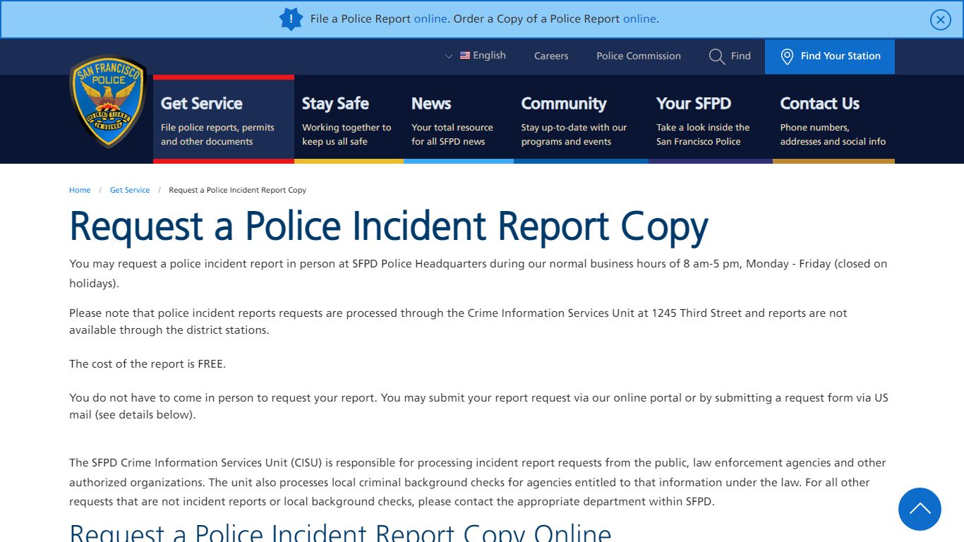 Request a Police Incident Report Copy